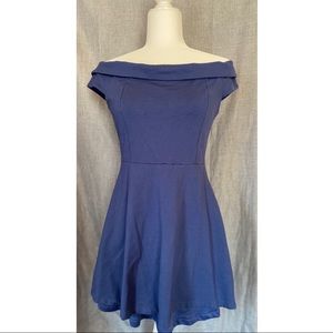 Blue Lulus Off the Shoulder Dress